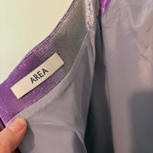 AREA crystal choker mini dress in silver violet - Picture 10 of 12